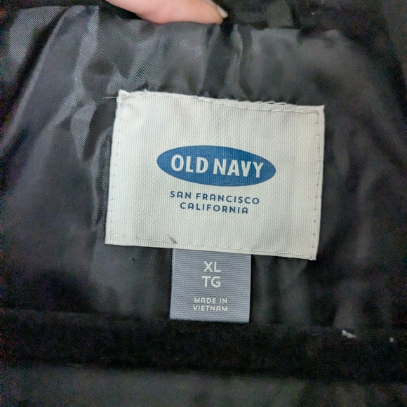 Old Navy Women's Black Heavy Puffer Coat XL Removable Hood Zip Up Excellent - Picture 7 of 8